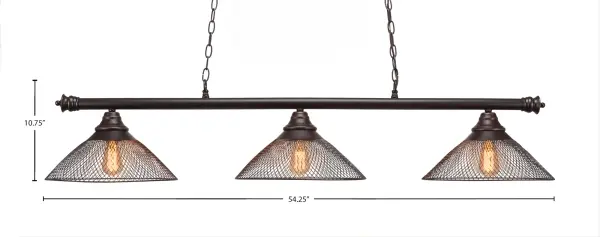 Oxford 3-Light Island Pendant with Mesh Metal Shades - Image 2