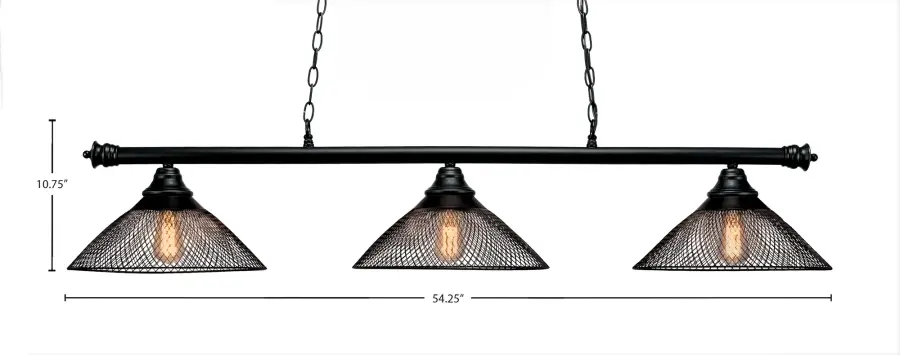 Oxford 3-Light Island Pendant with Mesh Shades - Image 2