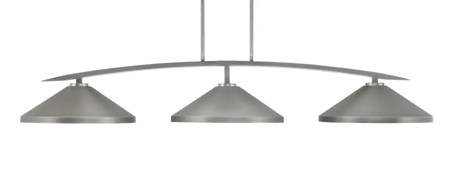 Kurve 3-Light Island Pendant in Graphite with Cone Shades - Image 1