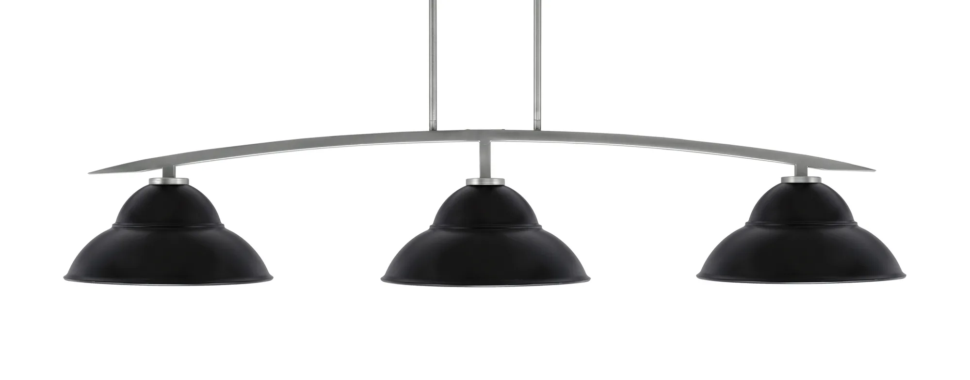 Kurve 3-Light Island Pendant in Graphite with Matte Black Shades