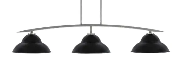 The Kurve 3-Light Bar combines contemporary design with industrial flair. Its 53.25-inch linear profile and distinctive double bubble metal shades in matte black create focused task lighting ideal for kitchen islands and dining areas.