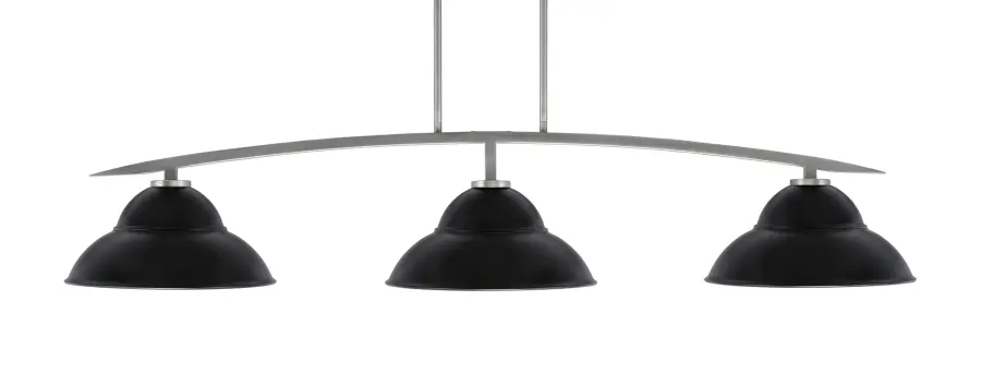 Kurve 3-Light Island Pendant in Graphite with Matte Black Shades - Image 1