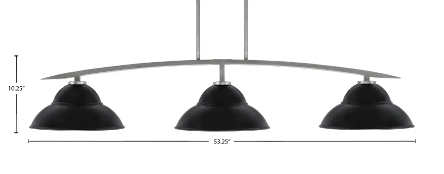 Kurve 3-Light Island Pendant in Graphite with Matte Black Shades - Image 2