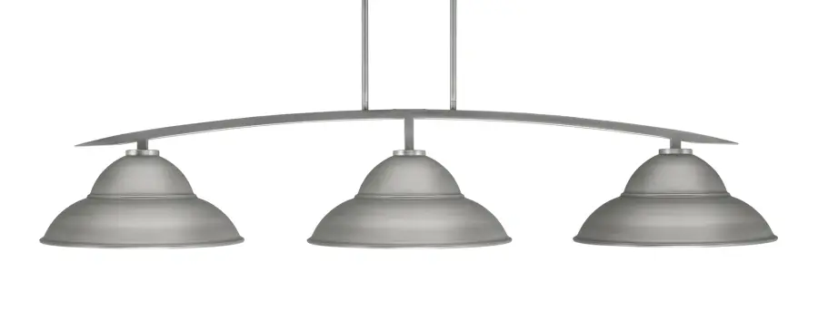 Kurve 3-Light Island Pendant in Graphite with Double Bubble Metal Shades - Image 1