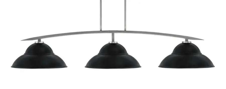 Kurve 3-Light Island Pendant in Graphite with Matte Black Shades - Image 1