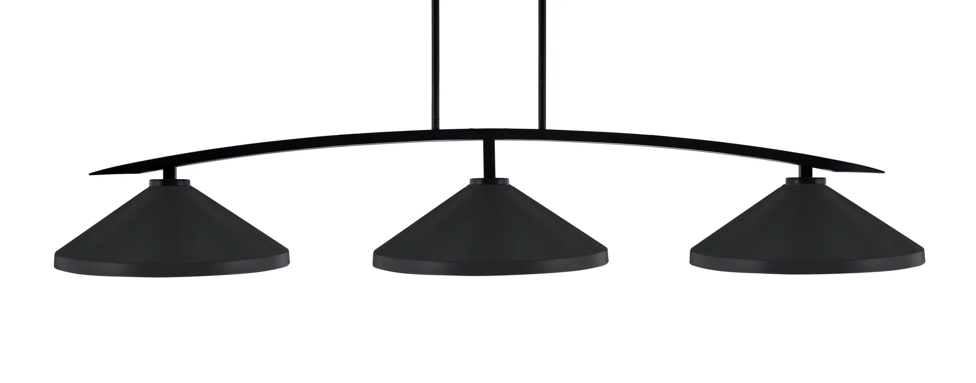 Kurve 3 Light Island Pendant in Matte Black