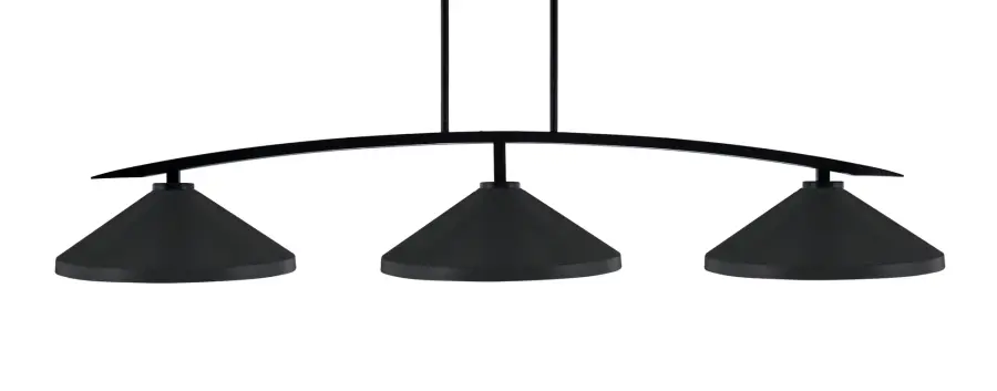 Kurve 3 Light Island Pendant in Matte Black - Image 1