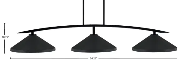 Kurve 3 Light Island Pendant in Matte Black - Image 2