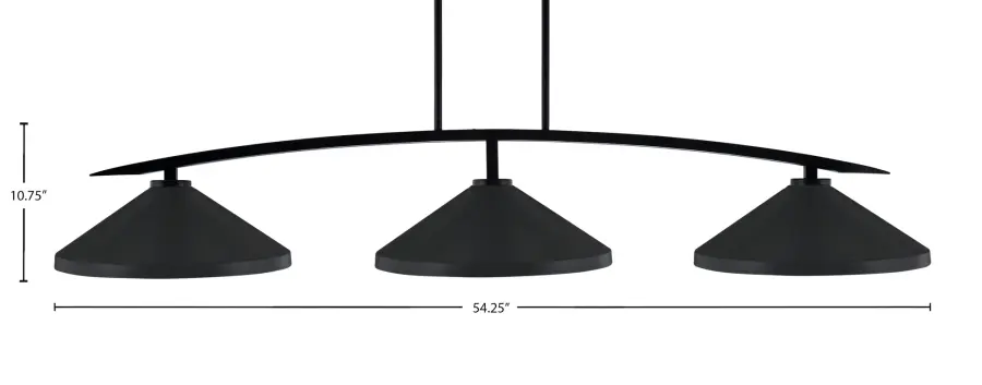 Kurve 3 Light Island Pendant in Matte Black - Image 2