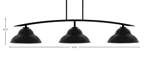 Kurve 3-Light Island Pendant in Matte Black with Double Bubble Shades - Image 2