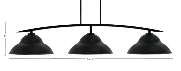 Kurve 3-Light Island Pendant in Matte Black - Image 2