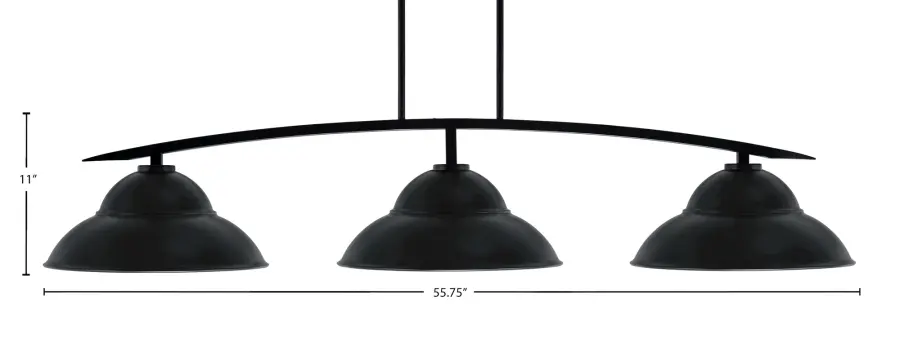 Kurve 3-Light Island Pendant in Matte Black - Image 2