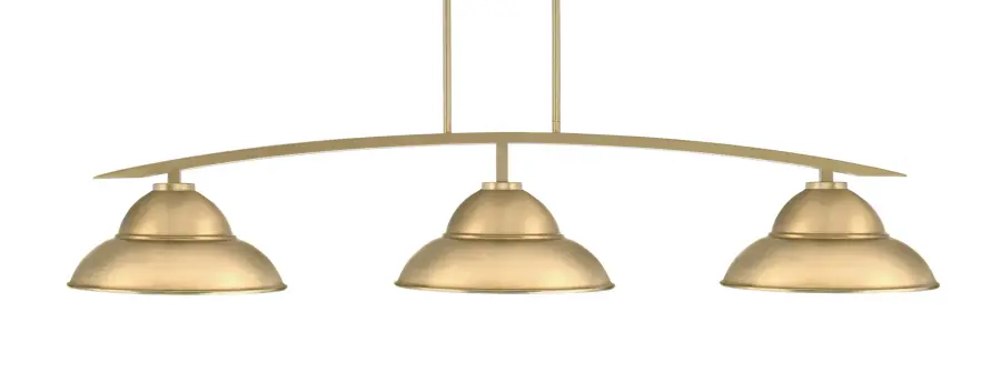 Kurve 3-Light Island Pendant in New Age Brass - Image 1