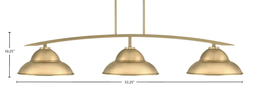 Kurve 3-Light Island Pendant in New Age Brass - Image 2