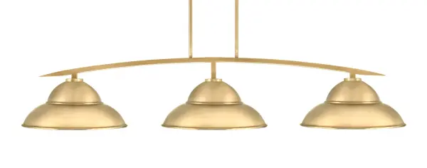 Kurve 3-Light Island Pendant in New Age Brass - Image 1