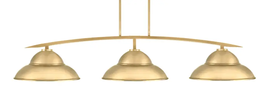 Kurve 3-Light Island Pendant in New Age Brass - Image 1