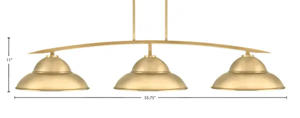 Kurve 3-Light Island Pendant in New Age Brass - Image 2