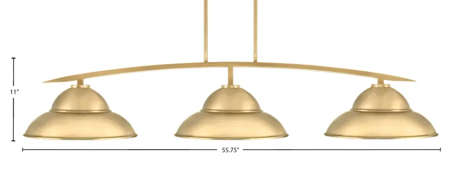 Kurve 3-Light Island Pendant in New Age Brass - Image 2