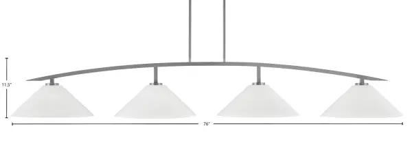 Kurve 4 Light Bar in Graphite with White Marble Glass - Image 2