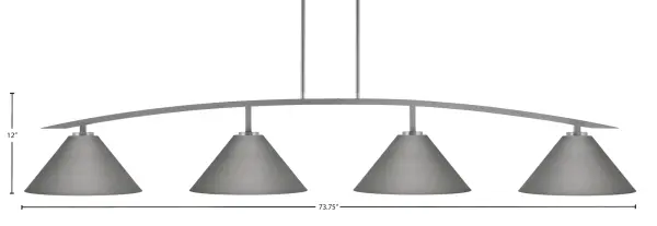 The Kurve 4 Light Bar delivers striking industrial design with its graphite finish and cone-shaped metal shades. Perfect for kitchen islands and dining areas, this fixture provides excellent task lighting while making a bold style statement. - alternate view