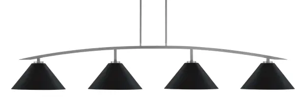 Kurve 4-Light Island Pendant in Graphite with Matte Black Shades - Image 1
