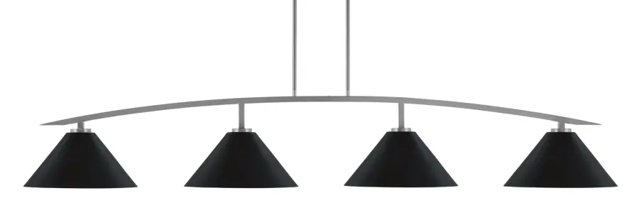 Kurve 4-Light Island Pendant in Graphite with Matte Black Shades - Image 1
