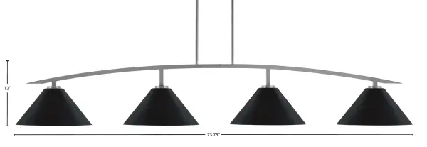 Kurve 4-Light Island Pendant in Graphite with Matte Black Shades - Image 2