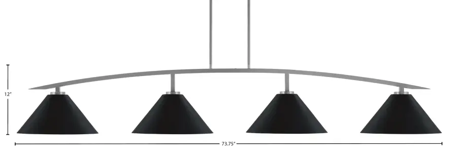 Kurve 4-Light Island Pendant in Graphite with Matte Black Shades - Image 2