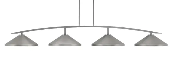 Kurve 4-Light Island Pendant in Graphite with Cone Shades - Image 1