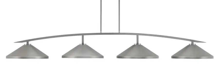 Kurve 4-Light Island Pendant in Graphite with Cone Shades - Image 1