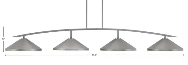 Kurve 4-Light Island Pendant in Graphite with Cone Shades - Image 2
