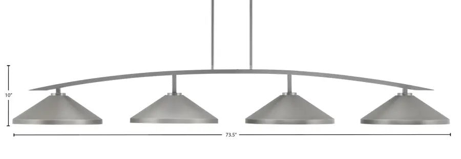 Kurve 4-Light Island Pendant in Graphite with Cone Shades - Image 2