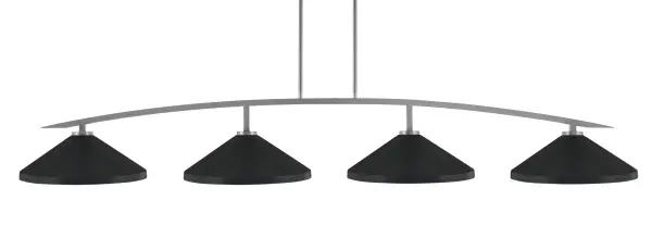 Kurve 4-Light Island Pendant in Graphite with Matte Black Shades - Image 1