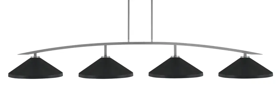 Kurve 4-Light Island Pendant in Graphite with Matte Black Shades - Image 1
