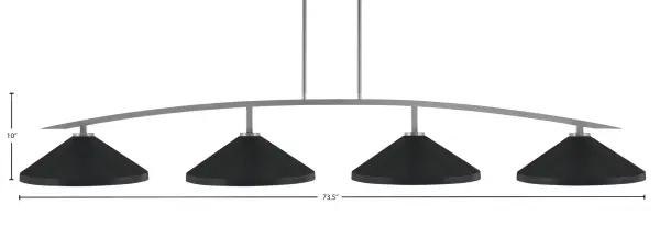 Kurve 4-Light Island Pendant in Graphite with Matte Black Shades - Image 2