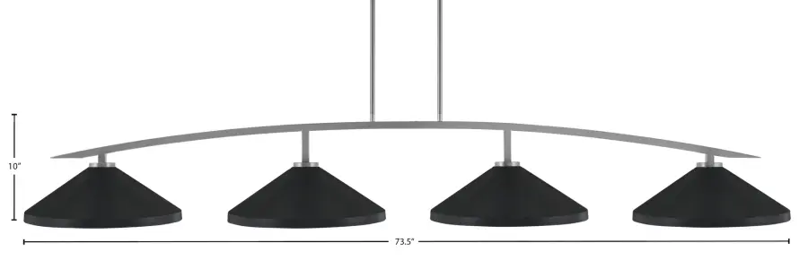 Kurve 4-Light Island Pendant in Graphite with Matte Black Shades - Image 2