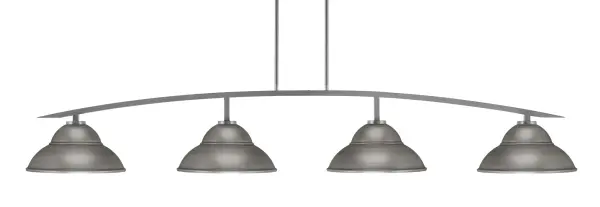 Kurve 4-Light Island Pendant in Graphite with Double Bubble Shades - Image 1