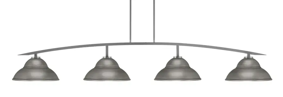Kurve 4-Light Island Pendant in Graphite with Double Bubble Shades - Image 1