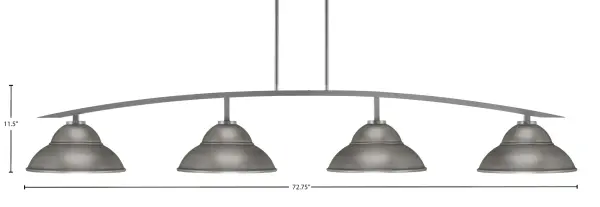 Kurve 4-Light Island Pendant in Graphite with Double Bubble Shades - Image 2
