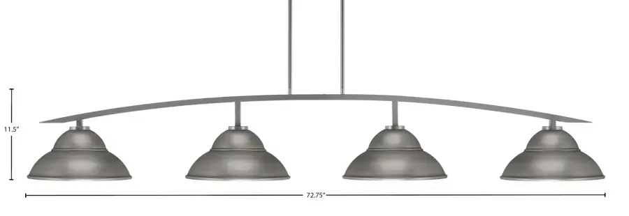 Kurve 4-Light Island Pendant in Graphite with Double Bubble Shades - Image 2