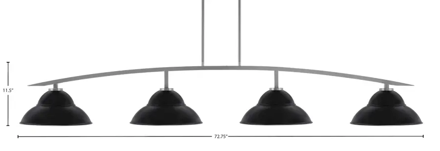 Kurve 4 Light Island Pendant in Graphite with Matte Black Shades - Image 2