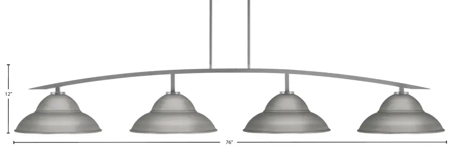 Kurve 4 Light Island Pendant in Graphite with Double Bubble Metal Shades - Image 2