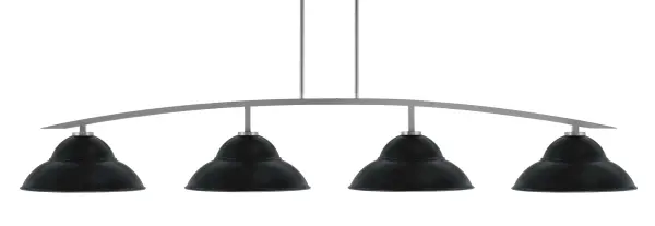 Kurve 4-Light Island Pendant in Graphite with Matte Black Shades - Image 1