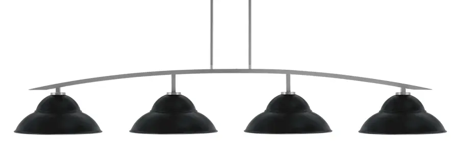 Kurve 4-Light Island Pendant in Graphite with Matte Black Shades - Image 1