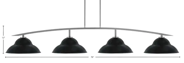 Kurve 4-Light Island Pendant in Graphite with Matte Black Shades - Image 2