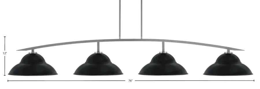 Kurve 4-Light Island Pendant in Graphite with Matte Black Shades - Image 2