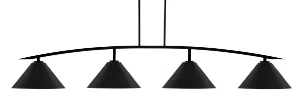 Kurve 4 Light Bar in Matte Black with Cone Shades - Image 1