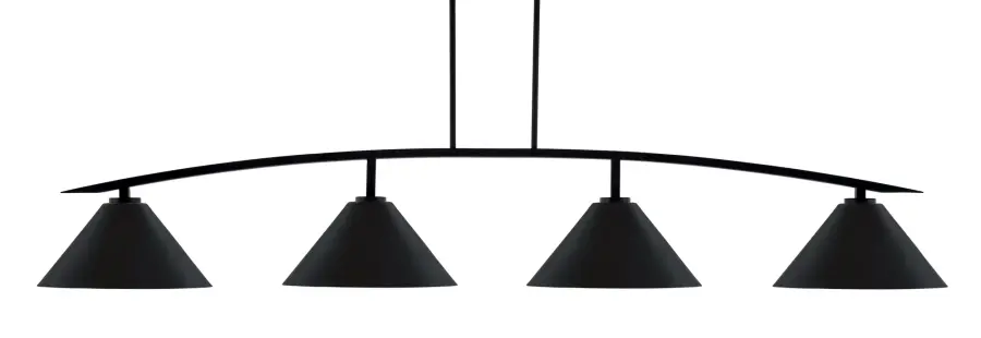 Kurve 4 Light Bar in Matte Black with Cone Shades - Image 1