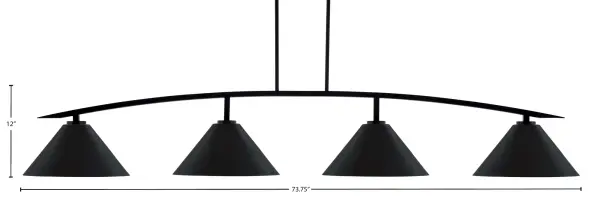 Kurve 4 Light Bar in Matte Black with Cone Shades - Image 2