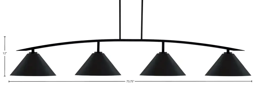 Kurve 4 Light Bar in Matte Black with Cone Shades - Image 2
